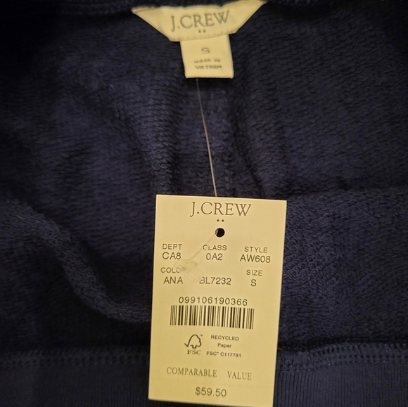 J Crew Women's Cotton Terry Jogger Pant Blue 💙 Size Small - Picture 7 of 10